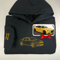 Benutzerdefiniertes Auto mit Foto, besticktes Sweatshirt, personalisiertes besticktes Auto mit Foto, Kapuzenpullover, besticktes Auto