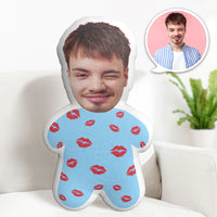 Personalisiertes Fotokissen, individuelles Gesichtskissen Kiss Me Minime-Kissen, individuell geformtes Kissen