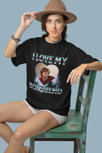 I LOVE MY BOYFRIEND Personalisiertes Fotoshirt, 90er Jahre Vintage Bootleg