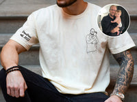 Comfort Colors Individuelles Foto-Shirt für Papa, Papa-Portrait besticktes Shirt vom Foto, Shirt für neuen Papa, Vatertagsgeschenke, Geschenk für Ehemann