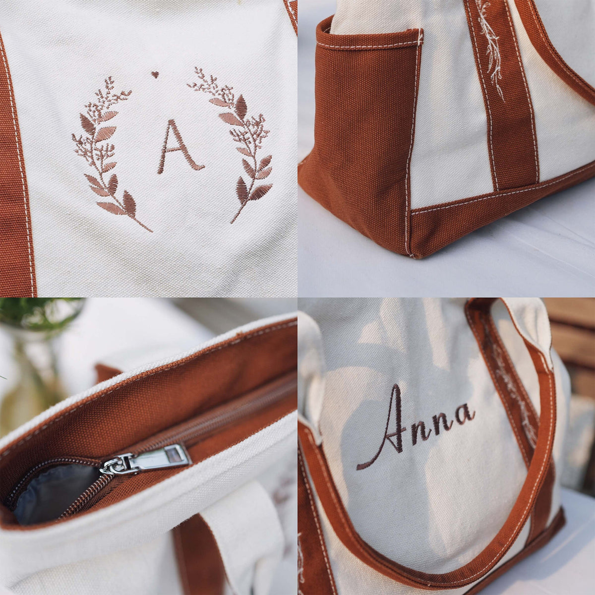 Brautjungfern-Einkaufstasche, Brautjungfern-Geschenk, personalisierte Boots-Einkaufstasche, bestickte Canvas-Einkaufstasche, Brautparty-Einkaufstasche, Geschenk für Mama, Muttergeschenk