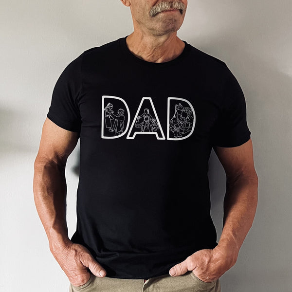 Personalisiertes Foto-Shirt für Papa, Vatertags-T-Shirt, personalisiertes Papa-Portrait-Shirt, Vatertagsgeschenke, Papa-Geburtstagsgeschenke, Geschenk für Ehemann