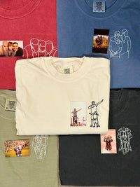 Besticktes Papa-Portrait-Shirt, Papa-Shirt mit Foto, Papa-T-Shirt, individuelle Vatertags-Shirts mit Bildern, Comfort Colors Shirt, Geschenke für neue Papas