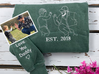 Comfort Colors Individuelles Foto-Shirt für Papa, Papa-Portrait besticktes Shirt vom Foto, Shirt für neuen Papa, Vatertagsgeschenke, Geschenk für Ehemann