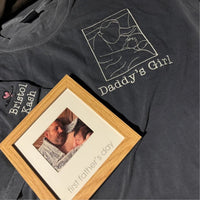 Comfort Colors Individuelles Foto-Shirt für Papa, Papa-Portrait besticktes Shirt vom Foto, Shirt für neuen Papa, Vatertagsgeschenke, Geschenk für Ehemann
