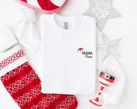 Besticktes Weihnachts-Familien-Sweatshirt, Bestickter Weihnachtspullover, Mama Claus Pullover, Dada Claus Geschenk, Bestickter Weihnachtsmannmützen-Pullover