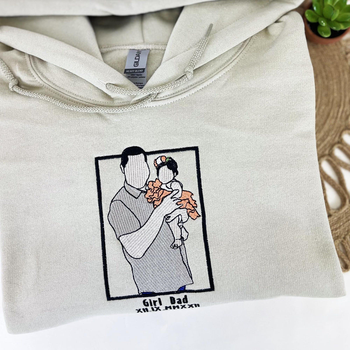 Besticktes Shirt für den ersten Vater | Individuelles Shirt für neue Väter | Personalisiertes T-Shirt mit Papa-Foto | Geschenk für neue Väter