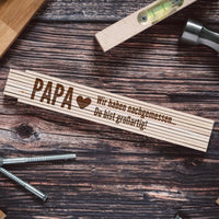 Gravierter Buchenholz-Zollstock "Papa, du bist großartig" Vatertagsgeschenk