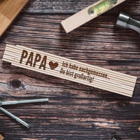 Gravierter Buchenholz-Zollstock "Papa, du bist großartig" Vatertagsgeschenk