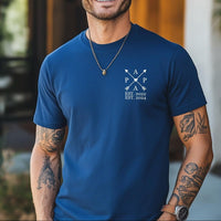 Gepersonaliseerd T-shirt voor papa met de naam van het kind en het geboortejaar – pijlontwerp (aanpasbaar)
