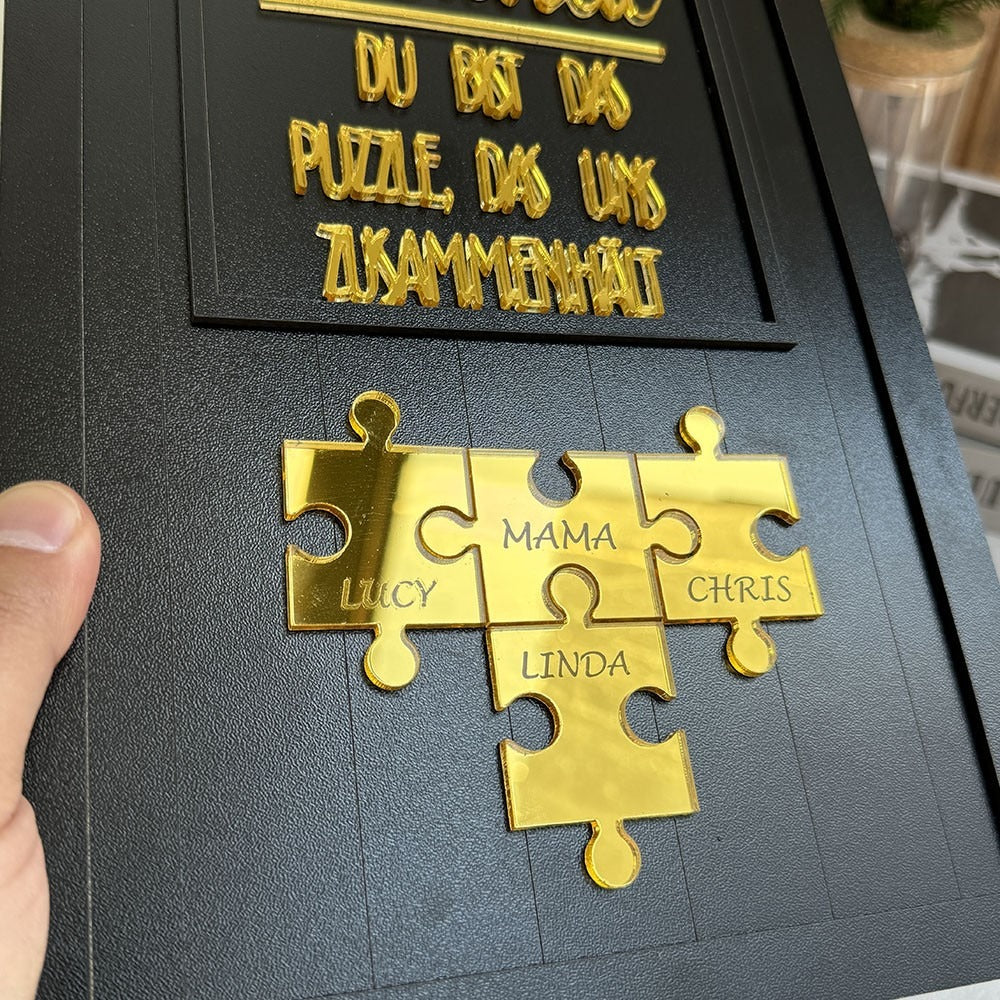 Personalisierte Muttertag Puzzle Zeichen | Mama Du bist das Puzzle, das uns zusammenhält | Muttertag Geschenk