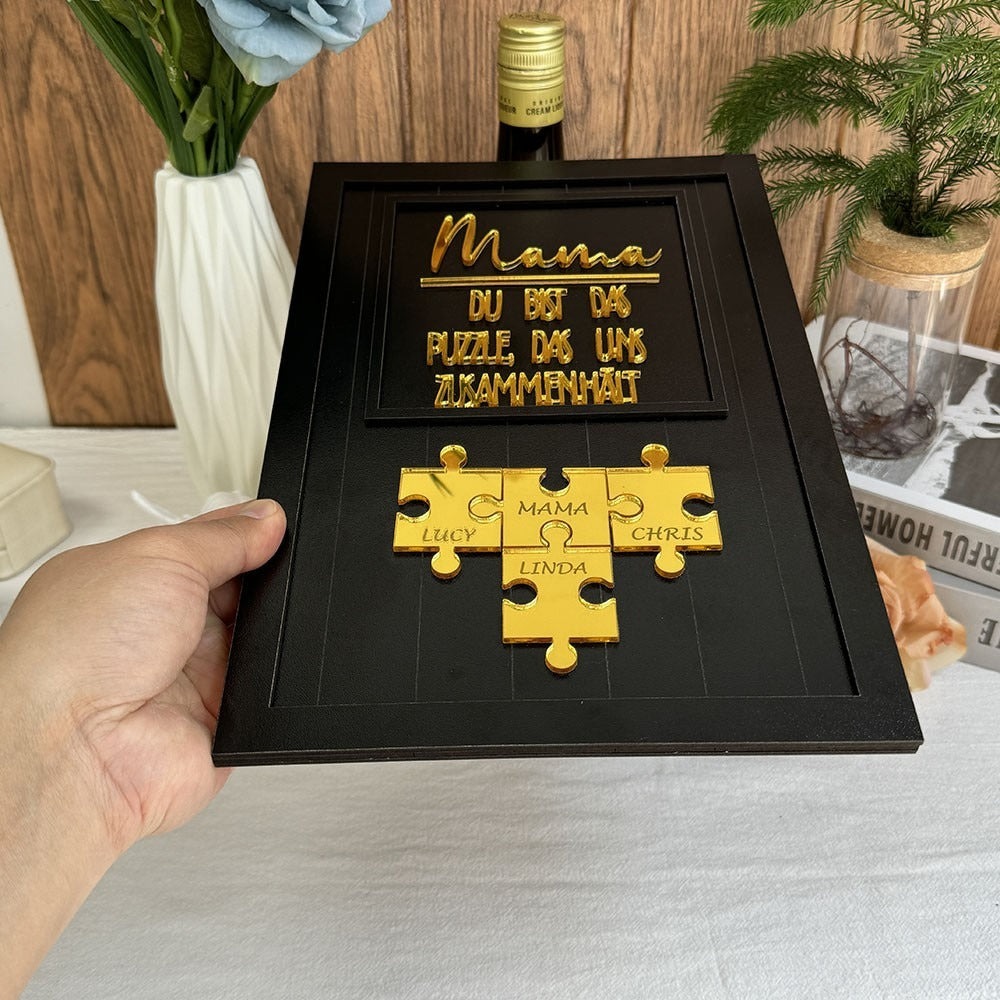 Personalisierte Muttertag Puzzle Zeichen | Mama Du bist das Puzzle, das uns zusammenhält | Muttertag Geschenk