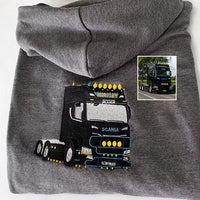 Personalisierte bestickte Truck/Auto-Hoodies – Geschenk für Autoliebhaber