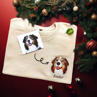 Weihnachtsgeschenke Personalisiertes Sweatshirt mit Haustiergesicht Haustiernamen
