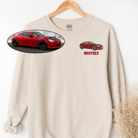 Individuell Bestickter Auto-Hoodie Geschenk für Autoliebhaber