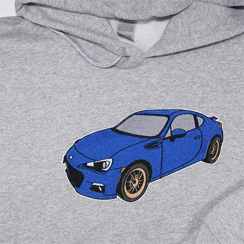 Individuell Bestickter Auto-Hoodie Geschenk für Autoliebhaber