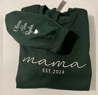 Besticktes Mama-Sweatshirt: Personalisierte Kindernamen & Datum – Geschenk für frischgebackene Mütter