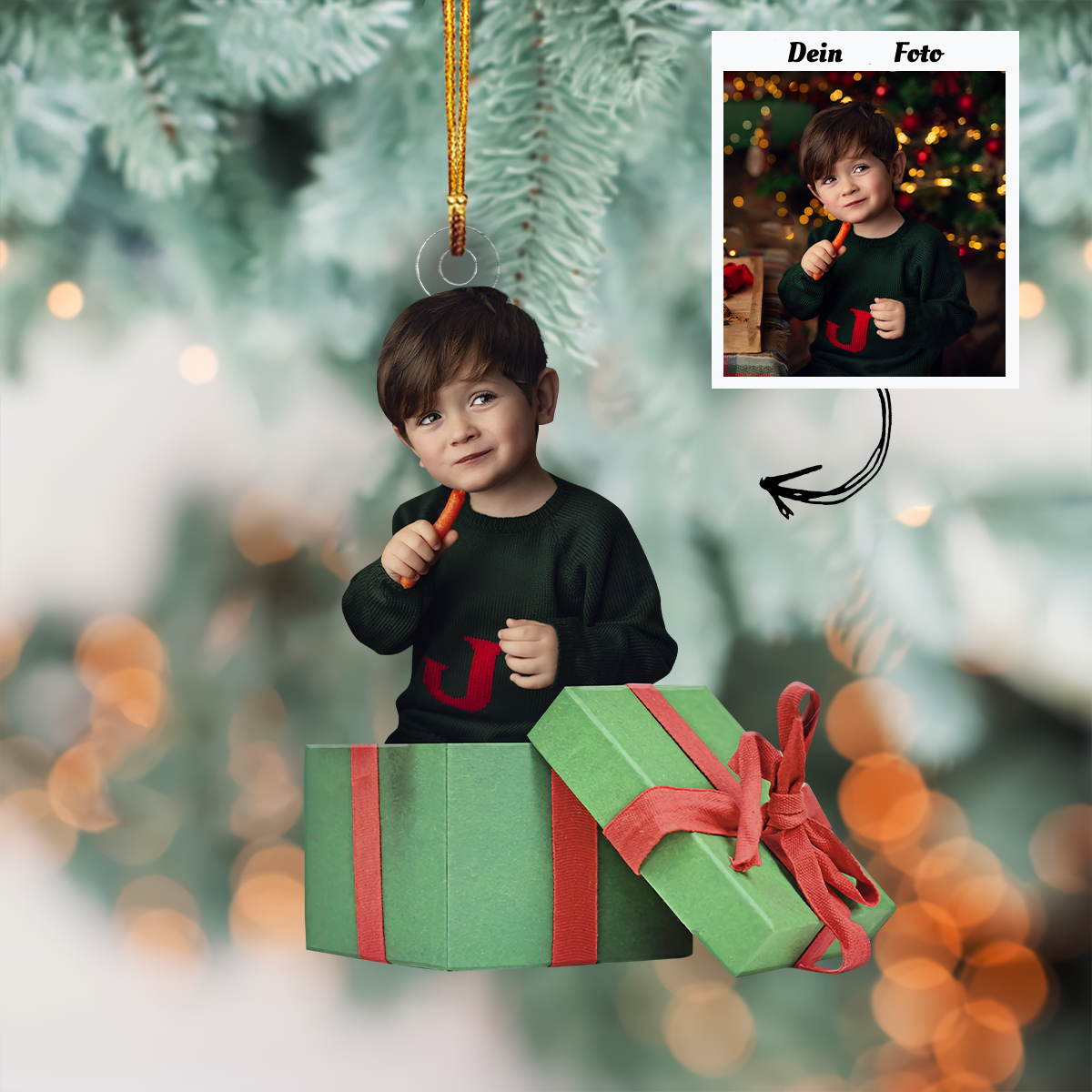 Personalisiertes Foto-Ornament, Weihnachtsgeschenk – personalisiertes Foto-Mica-Ornament – Weihnachtsgeschenk