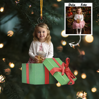 Personalisiertes Foto-Ornament, Weihnachtsgeschenk – personalisiertes Foto-Mica-Ornament – Weihnachtsgeschenk