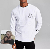 Individuell besticktes Porträt-Foto-Sweatshirt, einzigartige Geschenke für Papa, Vatertagsgeschenk