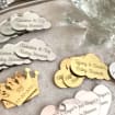 Aangepaste acryl spiegelwolklabels, teddybeerlabel, kroonlabel, 20 stuks
