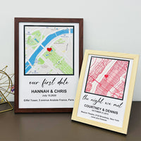 Carte de premier rendez-vous personnalisée, encadrée, cadeau pour couples