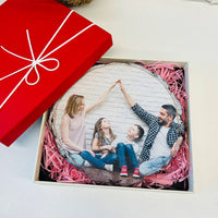 Tranche de bois naturel personnalisée avec tranche de bois naturel individuelle avec photo et texte gravé comme photo et texte gravé cadeaux de Saint-Valentin 