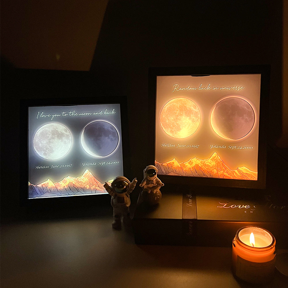 🌔Op maat gemaakte LED-dooslamp met geboortemaanfasen