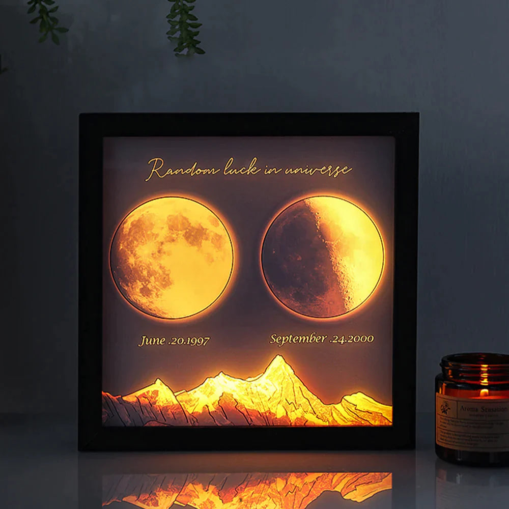 🌔Benutzerdefinierte LED-Boxlampe mit Geburtsmondphasen