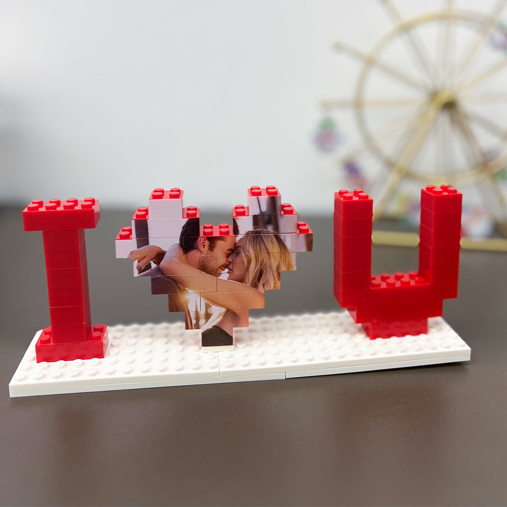 Puzzles personnalisés en briques « Je t'aime » pour les amoureux