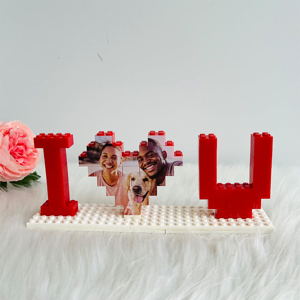 Puzzles personnalisés en briques « Je t'aime » pour les amoureux