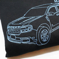 Individuelles Auto-Umriss-Sweatshirt, individuelles Auto-Sweatshirt, besticktes Auto-Sweatshirt