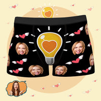 Individuelle Foto-Boxershorts, Glühbirnen-Element, personalisierte Geschenke