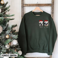 Weihnachts-Benutzerdefiniertes Haustier-Gesichtsfarben-Porträt, Weihnachtsmann-Urlaubs-Sweatshirt mit Rundhalsausschnitt