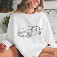 Individuelles Auto-Umriss-Sweatshirt, individuelles Auto-Sweatshirt, besticktes Auto-Sweatshirt