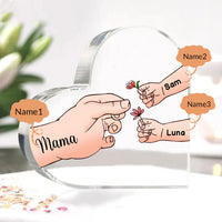 Personalisierte 2-7 Namen Mama Hand Familie Acryl-Deko Schreibtischdekoration für Mutter