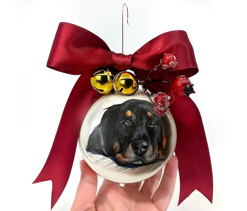 Personalisiertes Haustierornament, individuelles Haustierornament, Erinnerungshaustierornament, Hundeornament personalisiert, von Hand bemalt.