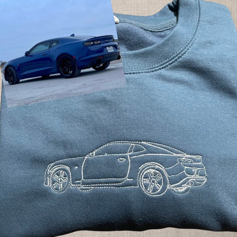 Individuelles Auto-Sweatshirt, individuelles Auto-Umriss-Sweatshirt, besticktes Auto-Sweatshirt