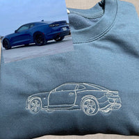 Individuelles Auto-Umriss-Sweatshirt, individuelles Auto-Sweatshirt, besticktes Auto-Sweatshirt