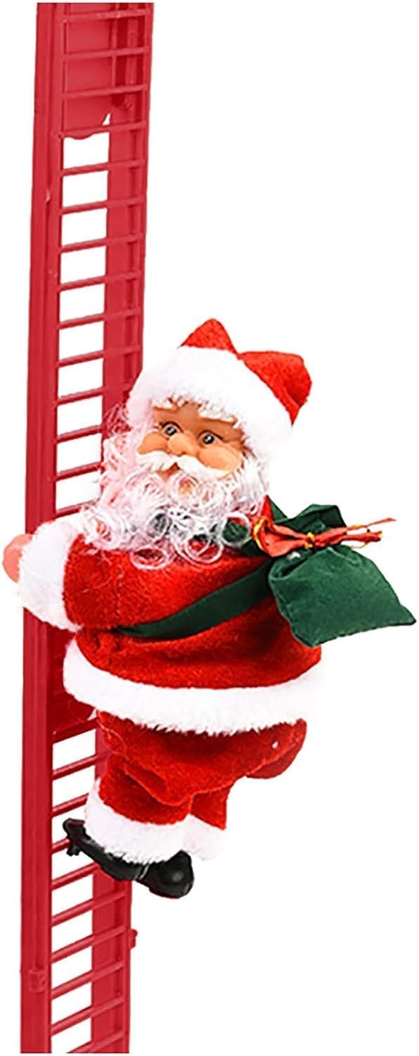 Échelle d'escalade du Père Noël, décoration amusante en corde électrique du Père Noël, sur une poupée, décoration d'arbre de Noël, ornements à suspendre pour fête, porte d'entrée