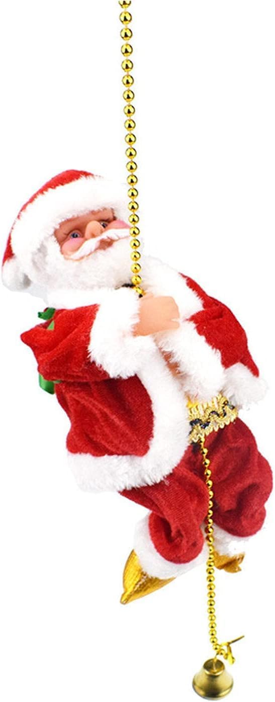 Échelle d'escalade du Père Noël, décoration amusante en corde électrique du Père Noël, sur une poupée, décoration d'arbre de Noël, ornements à suspendre pour fête, porte d'entrée