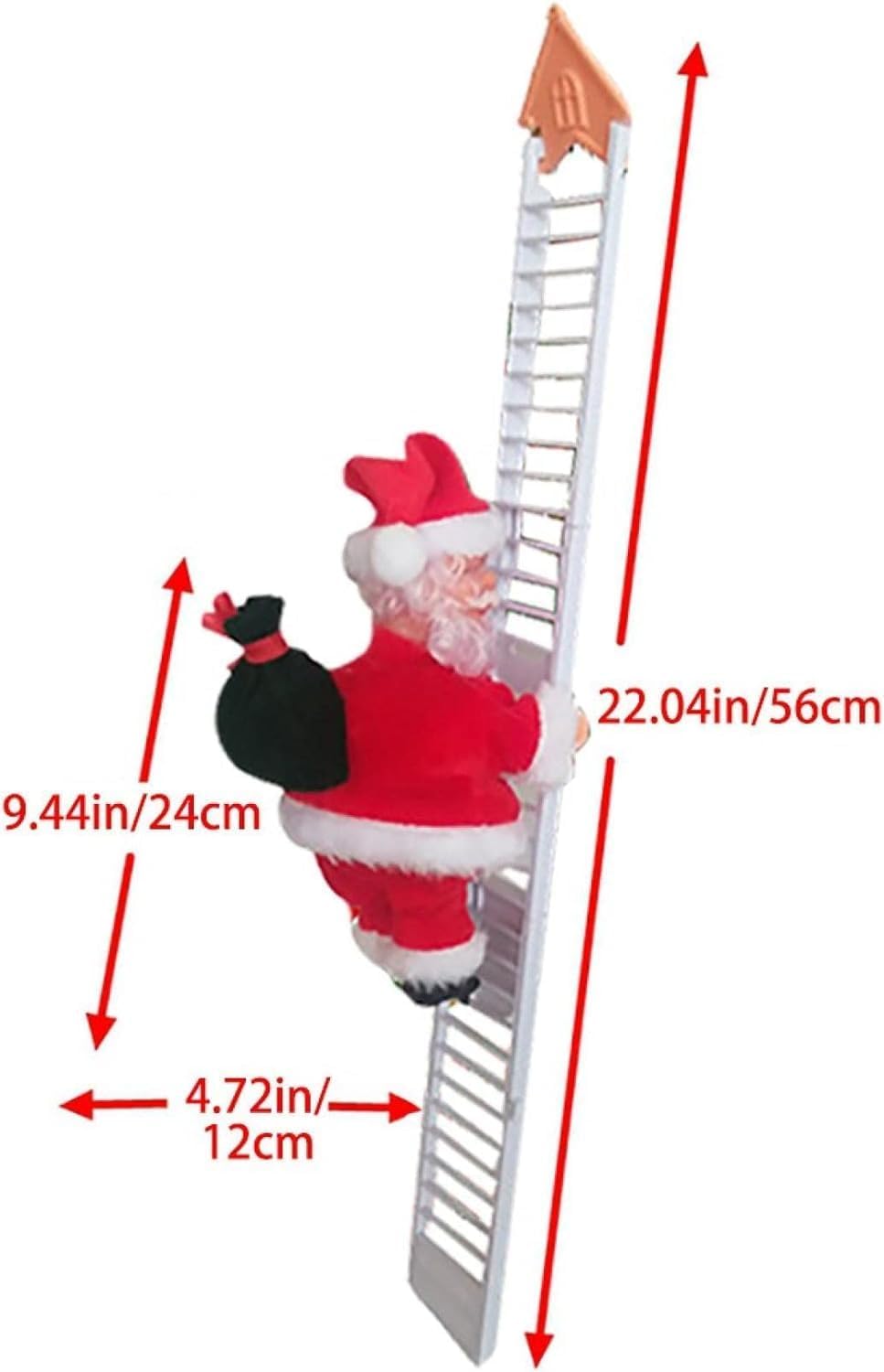Échelle d'escalade du Père Noël, décoration amusante en corde électrique du Père Noël, sur une poupée, décoration d'arbre de Noël, ornements à suspendre pour fête, porte d'entrée