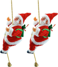 Échelle d'escalade du Père Noël, décoration amusante en corde électrique du Père Noël, sur une poupée, décoration d'arbre de Noël, ornements à suspendre pour fête, porte d'entrée
