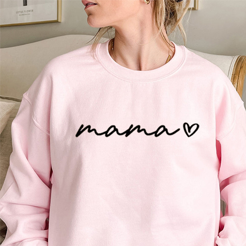 Personalisiertes Mama-Sweatshirt mit Namen des Kindes auf dem Ärmel, Muttertagsgeschenk, Geschenk für neue Mama