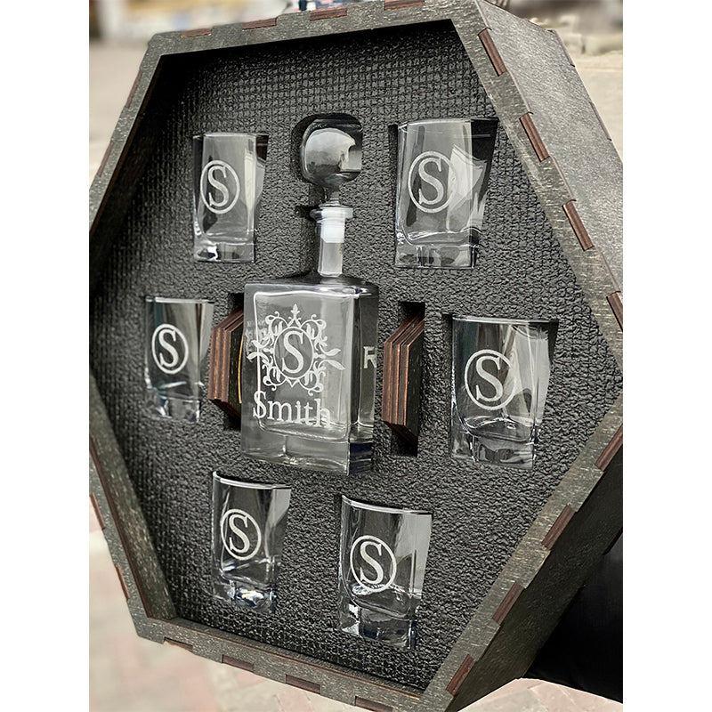 Whisky-Dekanter-Set, gravierter Dekanter, personalisiertes Whisky-Geschenk