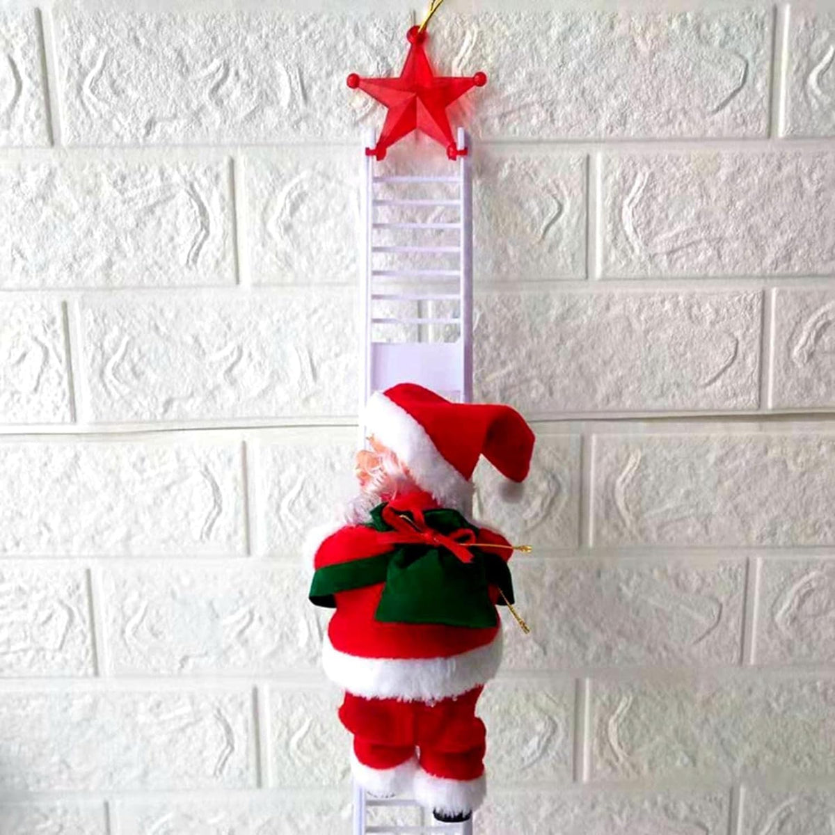 Échelle d'escalade du Père Noël, décoration amusante en corde électrique du Père Noël, sur une poupée, décoration d'arbre de Noël, ornements à suspendre pour fête, porte d'entrée