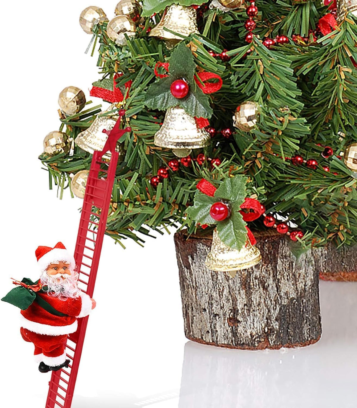 Échelle d'escalade du Père Noël, décoration amusante en corde électrique du Père Noël, sur une poupée, décoration d'arbre de Noël, ornements à suspendre pour fête, porte d'entrée