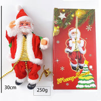 Échelle d'escalade du Père Noël, décoration amusante en corde électrique du Père Noël, sur une poupée, décoration d'arbre de Noël, ornements à suspendre pour fête, porte d'entrée
