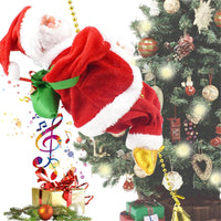 Échelle d'escalade du Père Noël, décoration amusante en corde électrique du Père Noël, sur une poupée, décoration d'arbre de Noël, ornements à suspendre pour fête, porte d'entrée