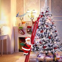 Échelle d'escalade du Père Noël, décoration amusante en corde électrique du Père Noël, sur une poupée, décoration d'arbre de Noël, ornements à suspendre pour fête, porte d'entrée